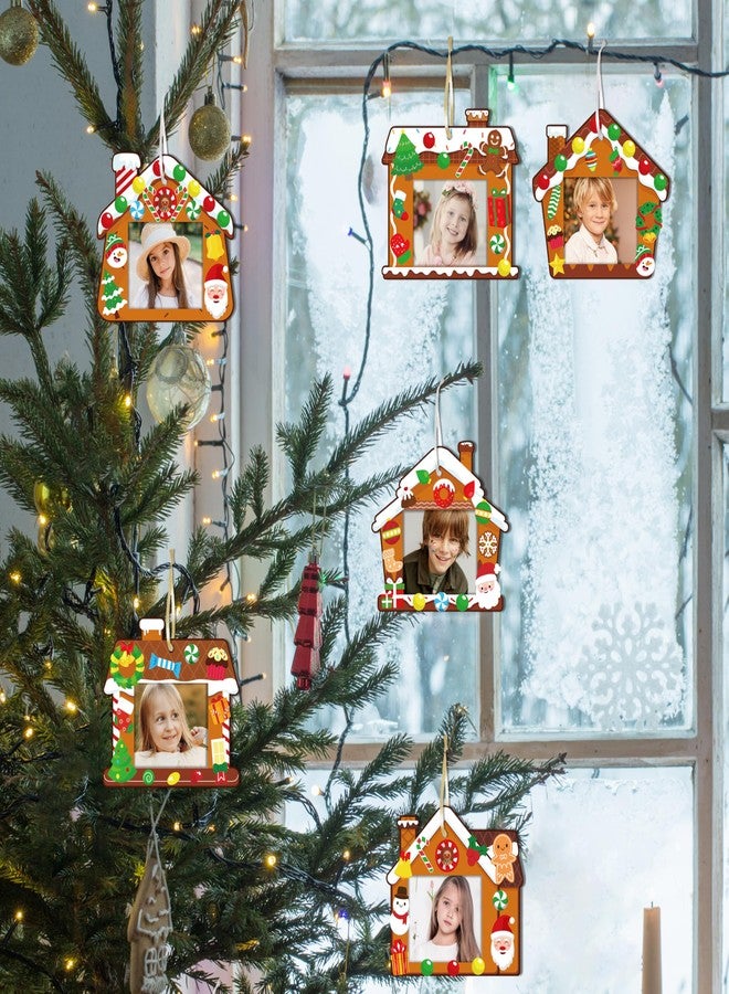 80UncleKimby 56Pcs Christmas Gingerbread House Picture Frame Crafts Kit - DIY Xmas Photo Ornaments Bulk Decorations for Winter Holiday Party Supplies Decor（Assembly Needed） - Image 2